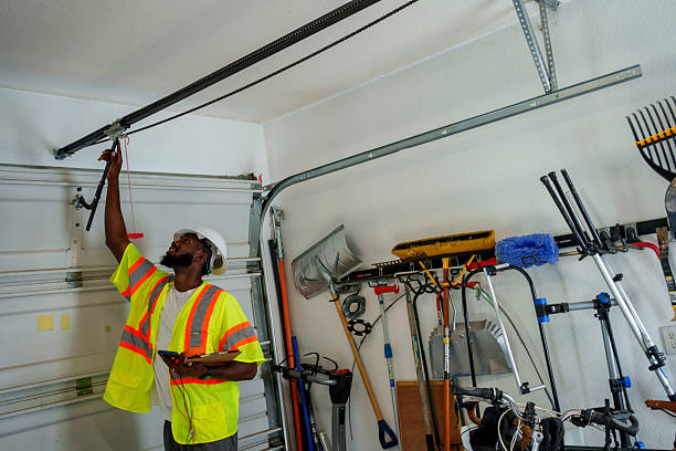 Professional Garage Door Repair technician working in Saddle Rock, NY